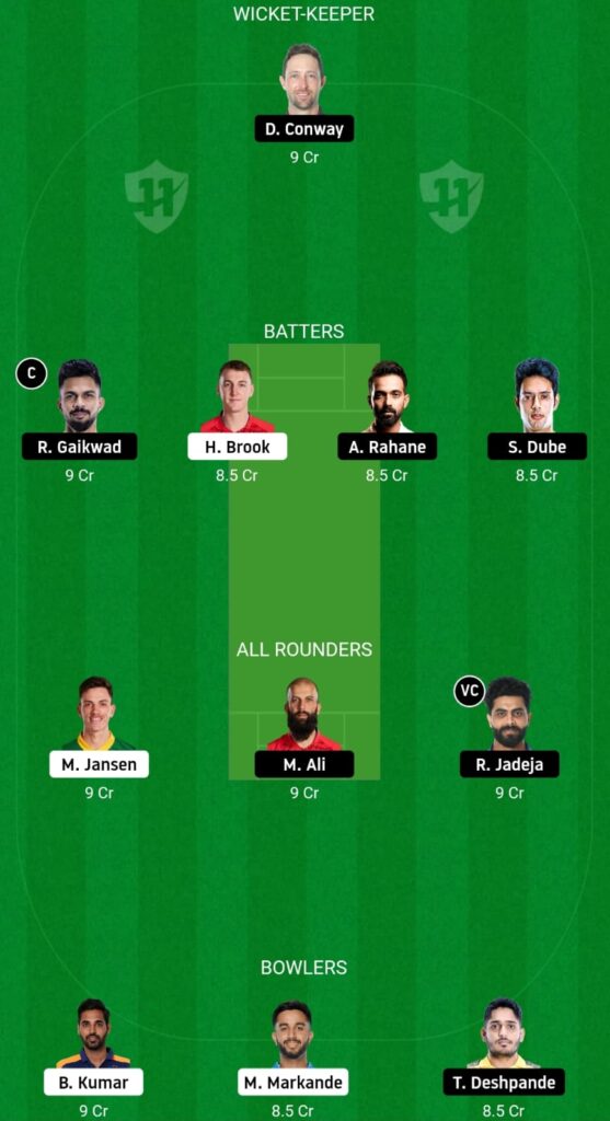 CSK VS SRH DREAM 11 FANTASY TEAM PREDICTION IPL 2023 MATCH 29