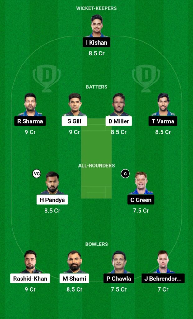 GT VS MI DREAM 11 FANTASY TEAM PREDICTION MATCH 35 IPL 2023