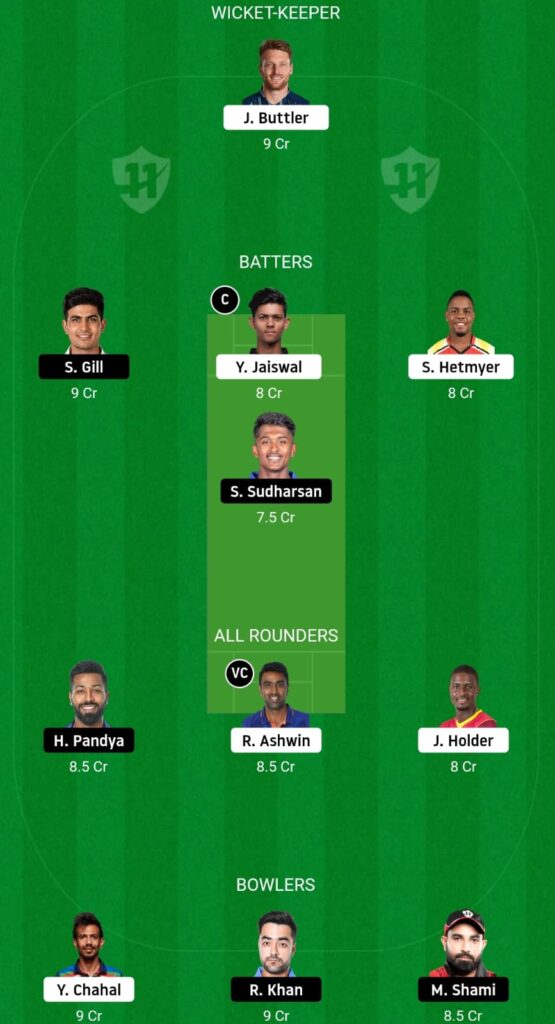 GT VS RR DREAM 11 FANTASY TEAM PREDICTION IPL 2023,23 MATCH