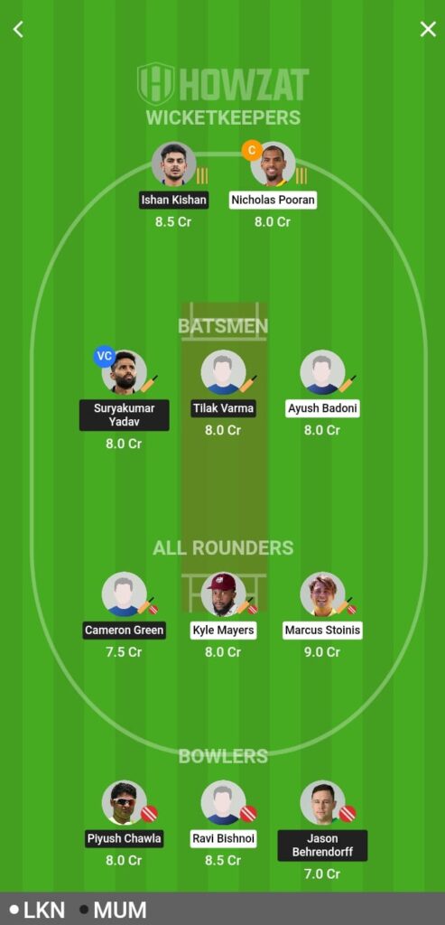 LSG VS MI DREAM 11 FANTASY TEAM PREDICTION IPL 2023 MATCH 63