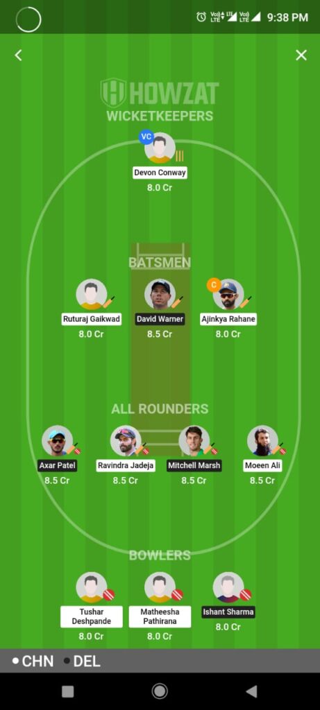 CSK VS DC DREAM 11 FANTASY TEAM PREDICTION IPL 2023